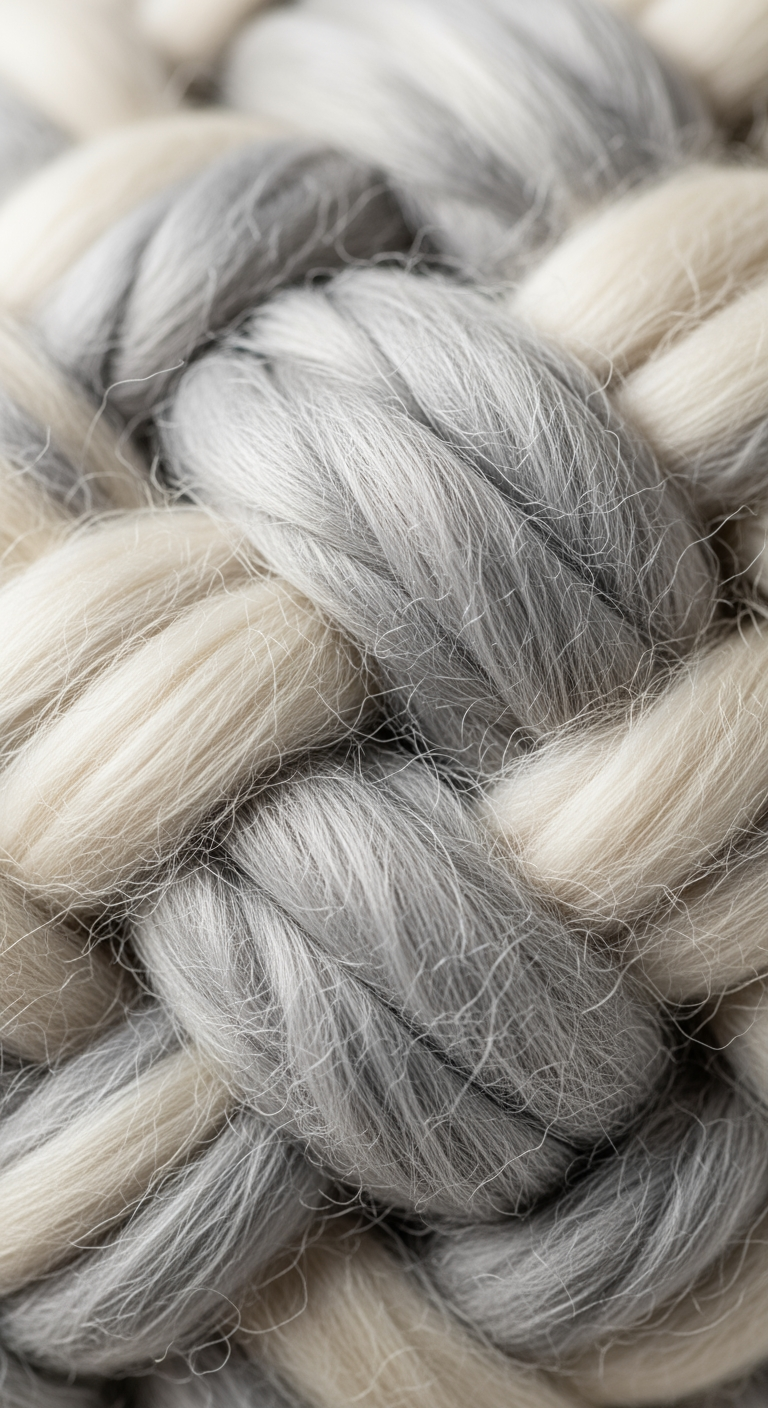 A macro photograph of soft wool and cotton fibers interwoven, abstractly representing the secure bond between a parent and baby.