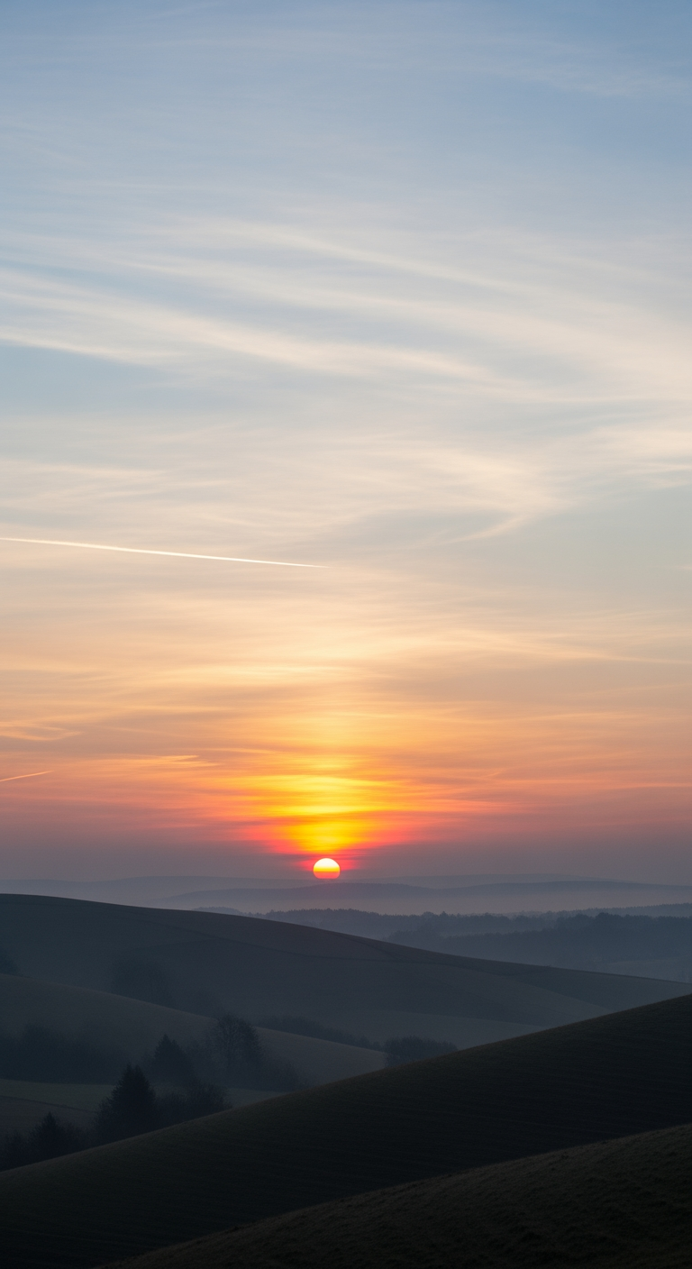 A serene dawn landscape with soft pastel colors, symbolizing the peace and renewal of a good night's sleep.
