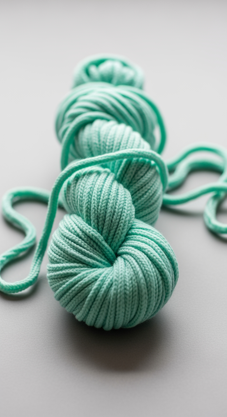 A soft skein of pastel yarn, lightly tangled, representing a common but solvable sleep problem.